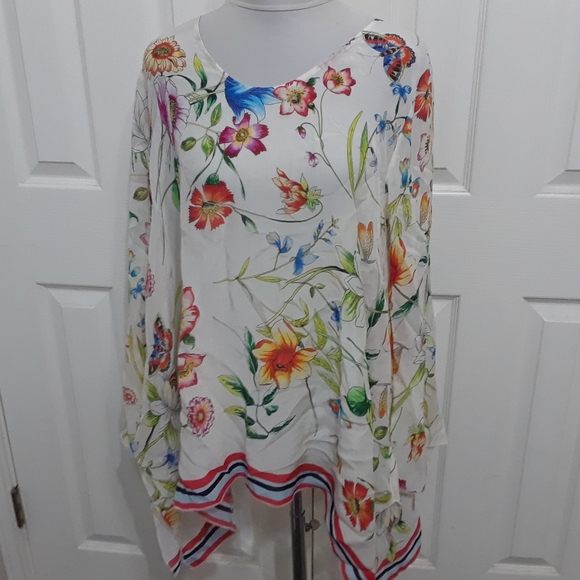 Johnny Was Floral Fiska Flare Sleeve Blouse - Picture 4 of 5